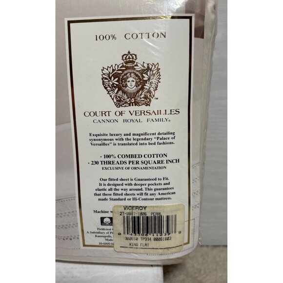 Court Of Versailles Cannon Royal Family King Flat Sheet 100% Cotton Pearl - Picture 5 of 6